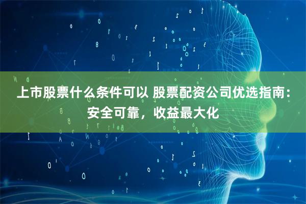 上市股票什么条件可以 股票配资公司优选指南：安全可靠，收益最大化